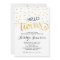Gold Glitter Hello Twins Baby Shower Invitation