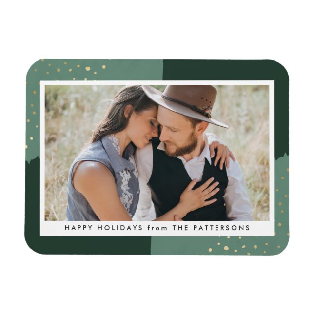 Gold Glitter | Holiday Photo Magnet (Horizontal)