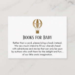 Gold Glitter Hot Air Balloon Book Request Cards
