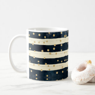 Gold Glitter Indigo Blue Stylish Modern Coffee Mug