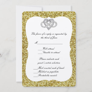 Gold Glitter Infinity Heart Response Card