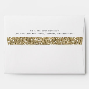 Gold Glitter Inside Envelope w/Return Address
