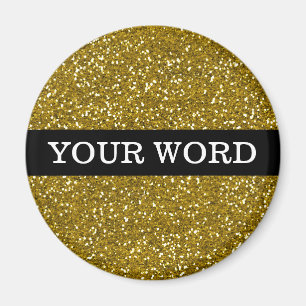 Gold Glitter Inspirational  Motivational One Word Magnet