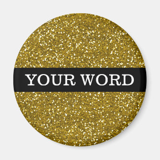 Gold Glitter Inspirational  Motivational One Word Magnet