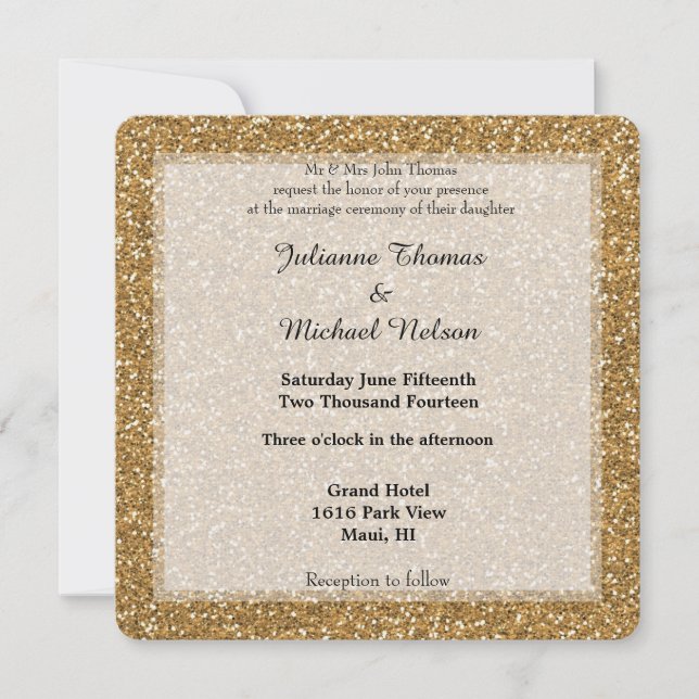 Gold Glitter Invitation (Front)