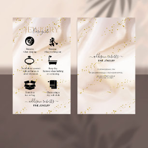 Gold glitter Jewellery Care Business Card