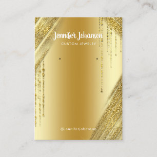 Gold glitter jewellery holder earrings Unique Foil Business Card