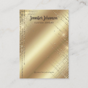 Gold glitter jewelry holder earrings Modern Business Card
