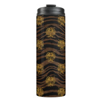 Gold Glitter Jungle Tiger Pattern