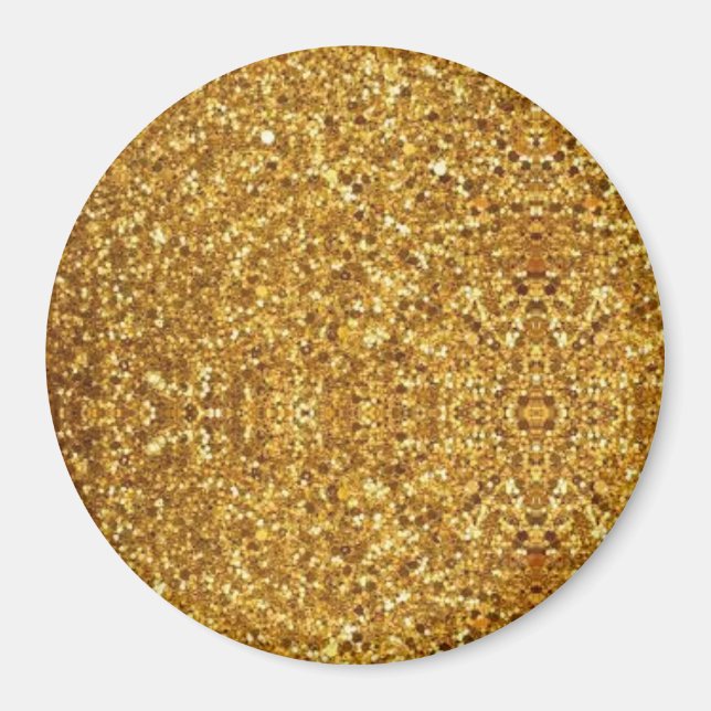 gold glitter Large, 3 Inch Circle Magnet (Front)