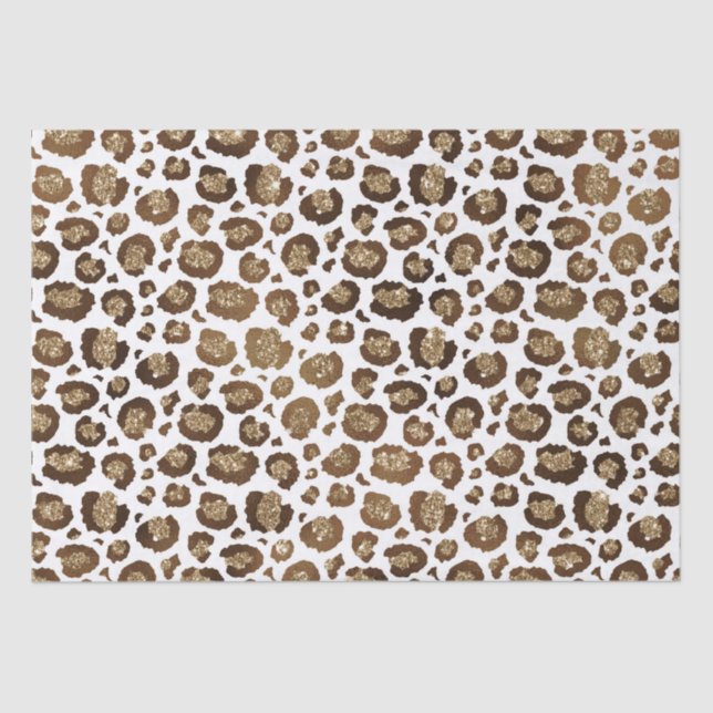 Gold Glitter Leopard Print Tissue Paper (Front)