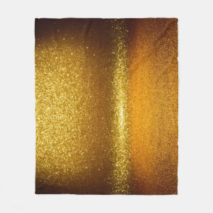 Gold glitter lights, vintage Christmas texture. Fleece Blanket