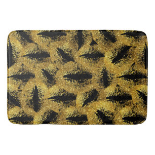 Gold Glitter Lips #2 Bath Mat