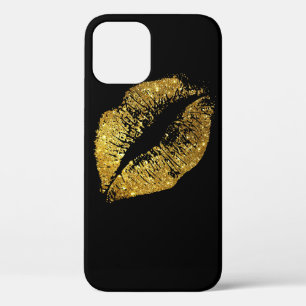 Gold Glitter Lips #2 iPhone 12 Pro Case