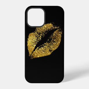 Gold Glitter Lips #2 iPhone 12 Pro Case