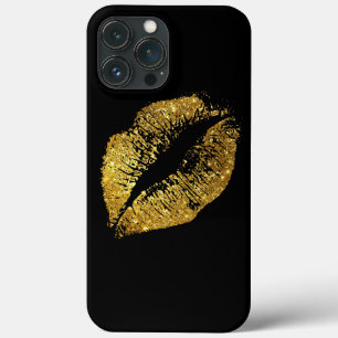 Gold Glitter Lips iPhone 13 Pro Max Case