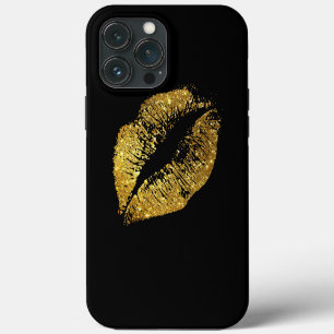 Gold Glitter Lips iPhone 13 Pro Max Case