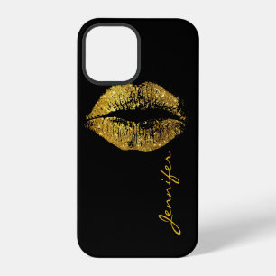 Gold Glitter Lips iPhone 12 Pro Case