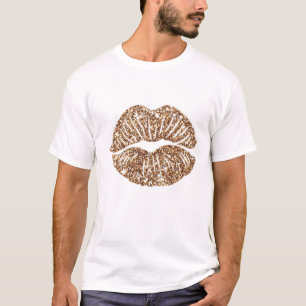 Gold Glitter Lips  T-Shirt