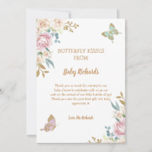 Gold Glitter Little Butterfly Rose Baby Shower
