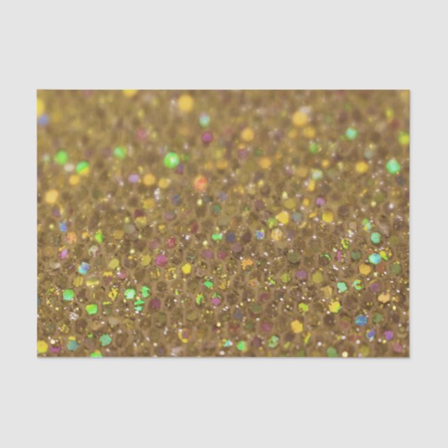 Gold Glitter Look Artwork Tissue Paper (Front)
