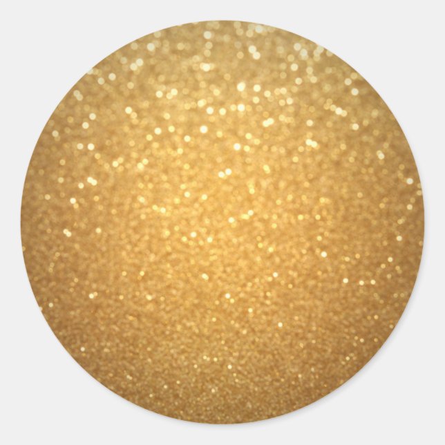 Gold Glitter Look Elegant Blank Oval Sticker (Front)
