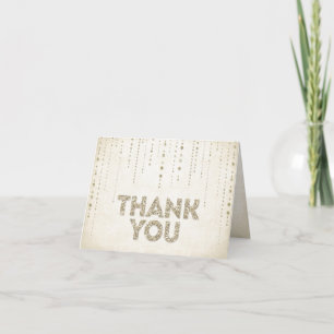 Gold Glitter Look Thank You Card