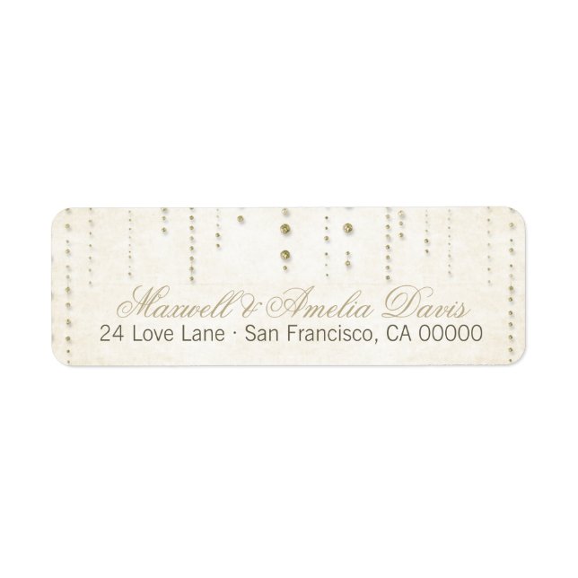 Gold Glitter Look Wedding Address Labels (Front)