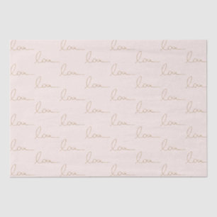Gold Glitter Love Blush Pink Shell Tissue Paper