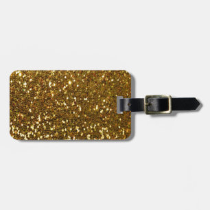 Gold Glitter Luggage Tag