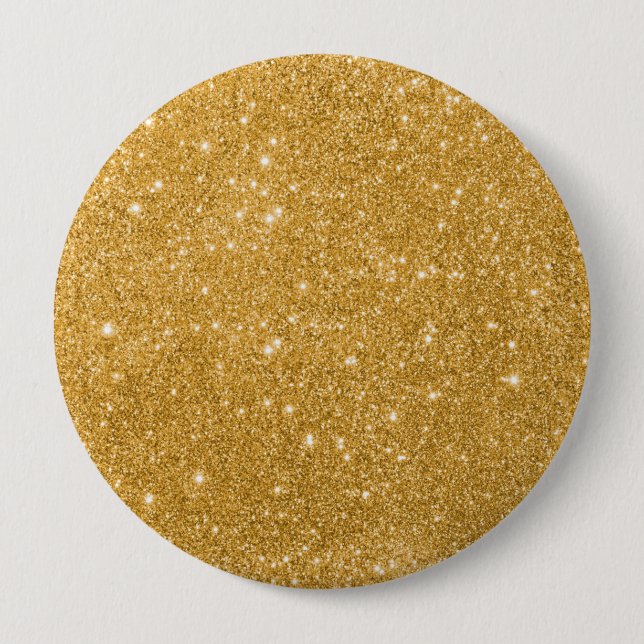 Gold Glitter luxury 10 Cm Round Badge (Front)