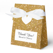 Gold glitter luxury style wedding favour box