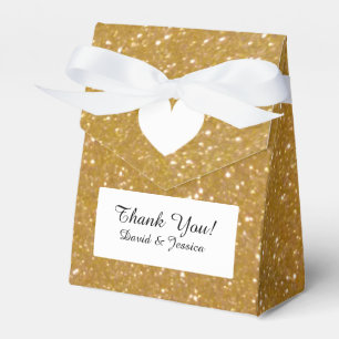 Gold glitter luxury style wedding favour box