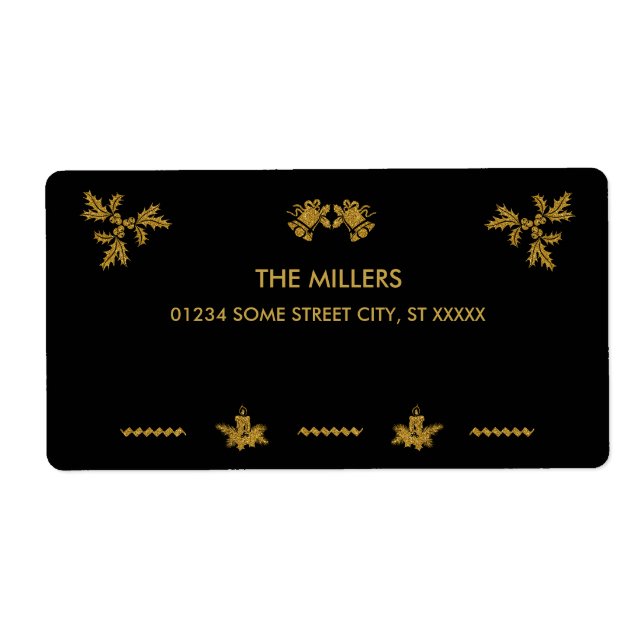 Gold Glitter Merry Christmas, Santa Claus (Front)