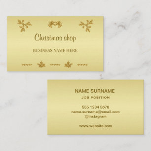 Gold Glitter Merry Christmas, Santa Claus Business Card