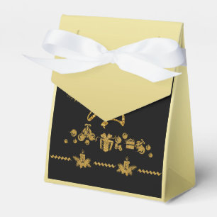 Gold Glitter Merry Christmas, Santa Claus Favour Box
