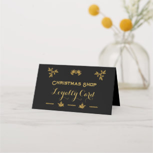 Gold Glitter Merry Christmas, Santa Claus Loyalty Card