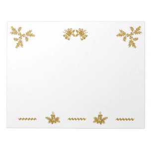 Gold Glitter Merry Christmas, Santa Claus Notepad