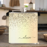 Gold Glitter Metal Monogram Glam Name Hip Flask<br><div class="desc">Gold Faux Foil Metallic Sparkle Glitter Brushed Metal Monogram Name and Initial Party Flask. This makes the perfect sweet 16 birthday,  wedding,  bridal shower,  anniversary,  baby shower or bachelorette party gift for someone that loves glam luxury and chic styles.</div>