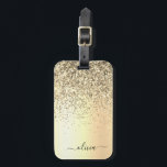 Gold Glitter Metal Monogram Glam Name Luggage Tag<br><div class="desc">Gold Faux Foil Metallic Sparkle Glitter Brushed Metal Monogram Name and Initial Bag or Luggage Tag. This makes the perfect sweet 16 birthday,  wedding,  bridal shower,  anniversary,  baby shower or bachelorette party gift for someone that loves glam luxury and chic styles.</div>