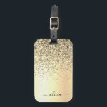 Gold Glitter Metal Monogram Glam Name Luggage Tag<br><div class="desc">Gold Faux Foil Metallic Sparkle Glitter Brushed Metal Monogram Name and Initial Bag or Luggage Tag. This makes the perfect sweet 16 birthday,  wedding,  bridal shower,  anniversary,  baby shower or bachelorette party gift for someone that loves glam luxury and chic styles.</div>