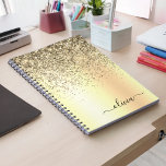 Gold Glitter Metal Monogram Glam Name Notebook<br><div class="desc">Gold Faux Foil Metallic Sparkle Glitter Brushed Metal Monogram Name Spiral Notebook Planner. This makes the perfect sweet 16 birthday,  wedding,  bridal shower,  anniversary,  baby shower or bachelorette party gift for someone that loves glam luxury and chic styles.</div>