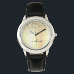 Gold Glitter Metal Monogram Glam Name Watch<br><div class="desc">Gold Faux Foil Metallic Sparkle Glitter Brushed Metal Monogram Name Watch. This makes the perfect sweet 16 birthday,  wedding,  bridal shower,  anniversary,  baby shower or bachelorette party gift for someone that loves glam luxury and chic styles.</div>