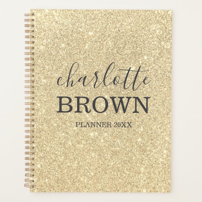 Gold Glitter Modern Appointment Book Planner (Front)