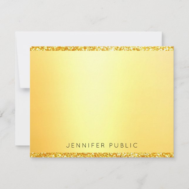 Gold Glitter Modern Monogrammed Template Elegant (Front)
