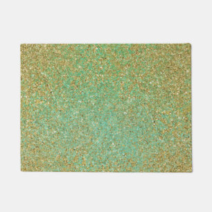 Gold Glitter Modern Trendy Glam Personalised Doormat