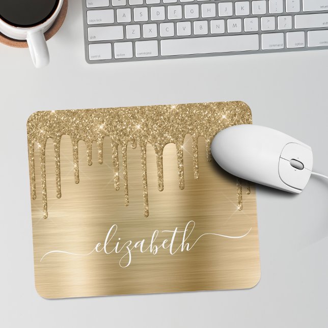 Gold Glitter Monogram Mouse Pad (Creator Uploaded)
