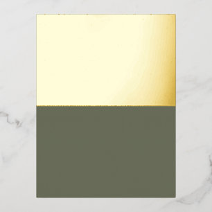 Gold Glitter & Moss Green Foil Invitation Postcard