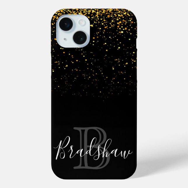 Gold Glitter Name Case-Mate iPhone Case (Back)