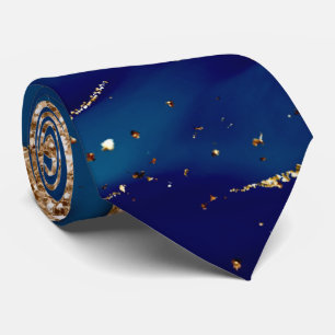 gold glitter navy ombre sparkle wedding tie